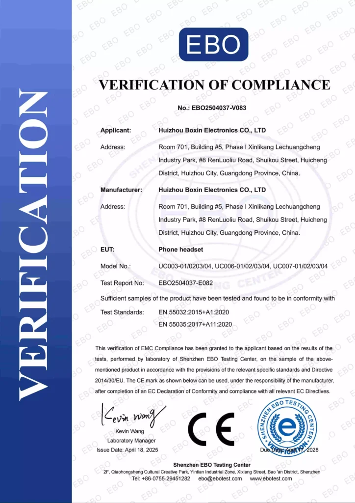 UC Headset CE Certified